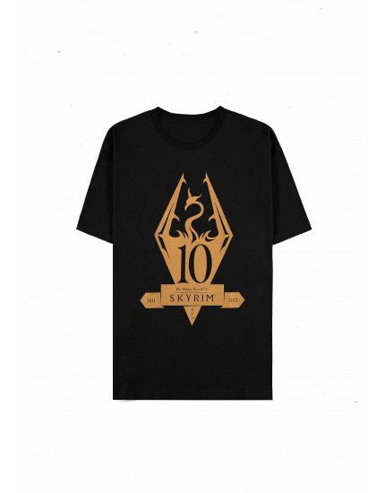 Elder Scrolls V Skyrim - Metallic 10th Anniversary Logo (T-Shirt) obrázok 1