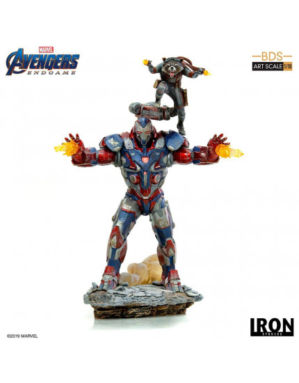 Avengers Endgame BDS Art Scale socha 1/10 Iron Patriot and Rocket 28 cm obrázok 1