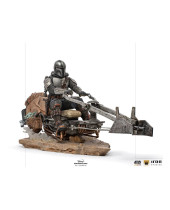 Star Wars The Mandalorian Deluxe Art Scale socha 1/10 Mandalorian on Speederbike 18 cm