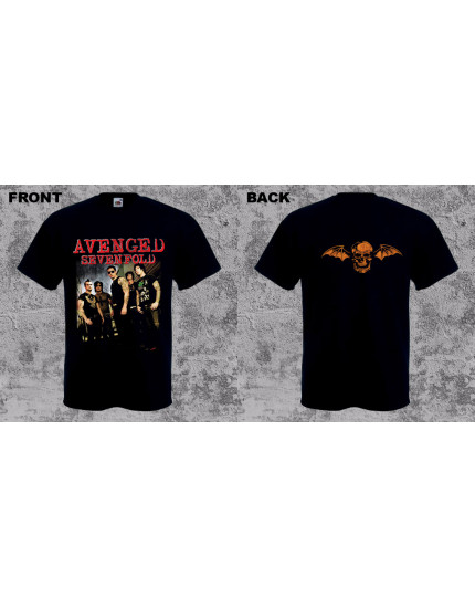 Avenged Sevenfold - Red Logo and Band (T-Shirt) obrázok 1