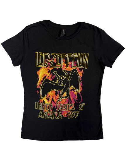 Led Zeppelin - Black Flames (Black) (dámske tričko) obrázok 1