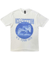 Led Zeppelin - Tour 75 Blue Wash (White) (tričko)