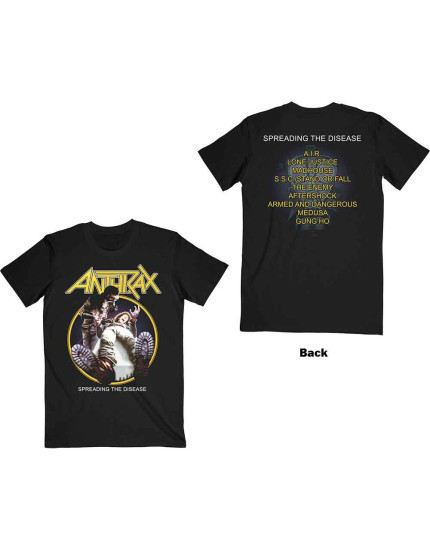 Anthrax - Spreading The Disease Track list (Back Print) (tričko) obrázok 1