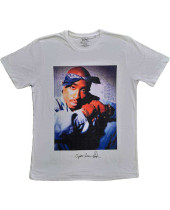 Tupac - Blue Bandana (White) (tričko)