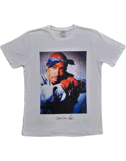 Tupac - Blue Bandana (White) (tričko) obrázok 1