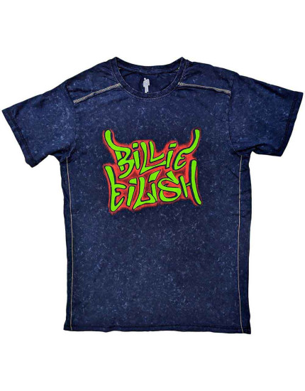 Billie Eilish - Graffiti (Navy Blue) (Wash Collection) (tričko) obrázok 1