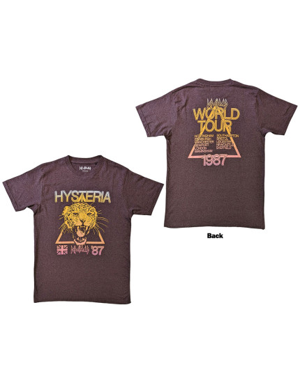 Def Leppard - Hysteria World Tour (Brown) (Back Print) (tričko) obrázok 1
