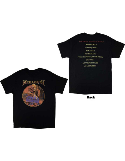 Megadeth - Peace Sells Track List (Back Print) (tričko) obrázok 1