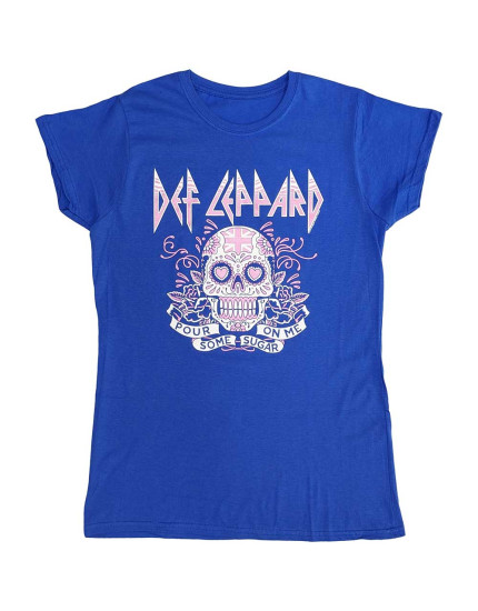 Def Leppard - Pour Some Sugar On Me Skull Tour 2019 (Blue) (Ex-Tour) (dámske tričko) obrázok 1