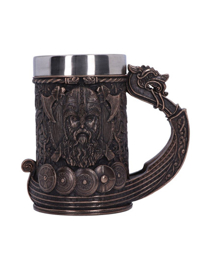 Bronze Drakkar Viking kalich 15 cm obrázok 1