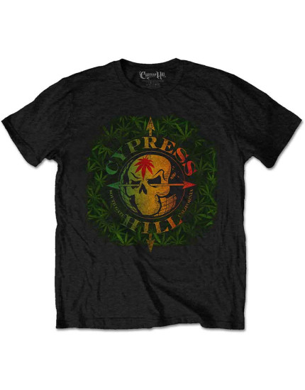 Cypress Hill - South Gate Logo and Leaves (Black) (tričko) obrázok 1