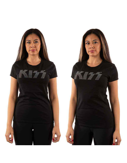 KISS - Logo (Black) (Embellished) (dámske tričko) obrázok 1