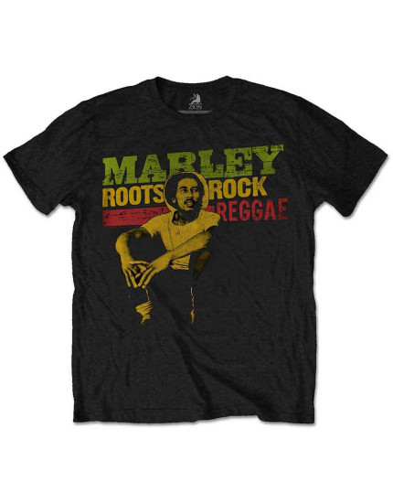 Bob Marley - Roots, Rock, Reggae (Black) (detské tričko) obrázok 1
