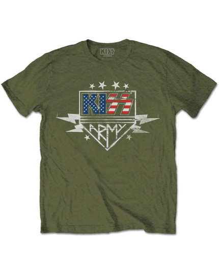KISS - Army Lightning (Military Green) (tričko) obrázok 1