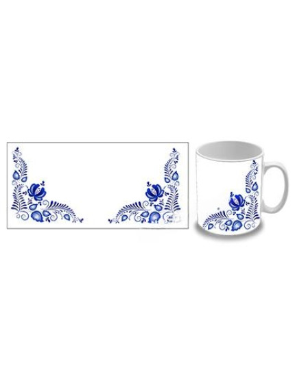 Hrnček s modrým ľudovým vzorom (cibuľový štýl) hrnček obrázok 1