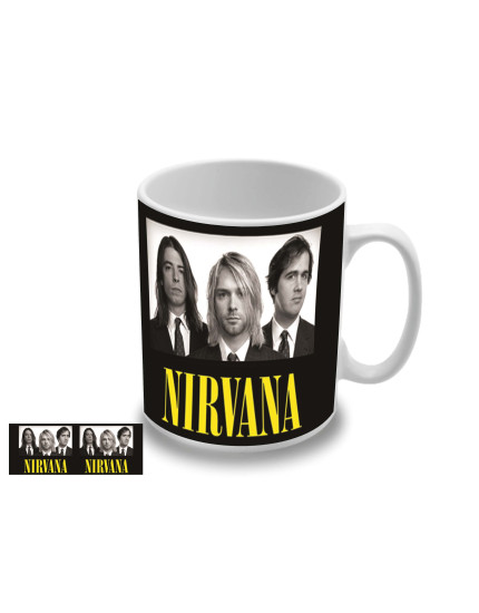 Nirvana - Yellow Logo and Photo hrnček obrázok 1