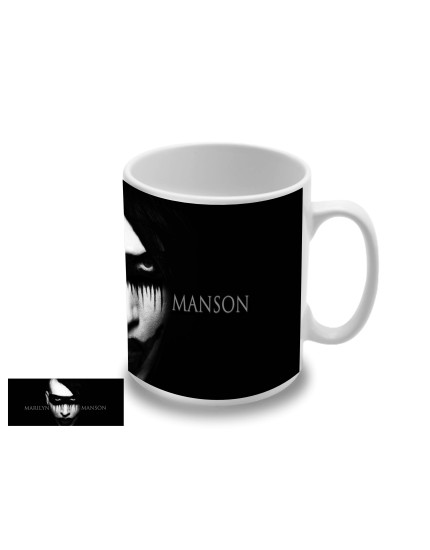 Marilyn Manson - Black and White Portrait hrnček obrázok 1
