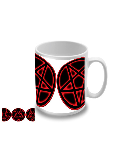 Pentagram - Black Red Motive hrnček obrázok 1